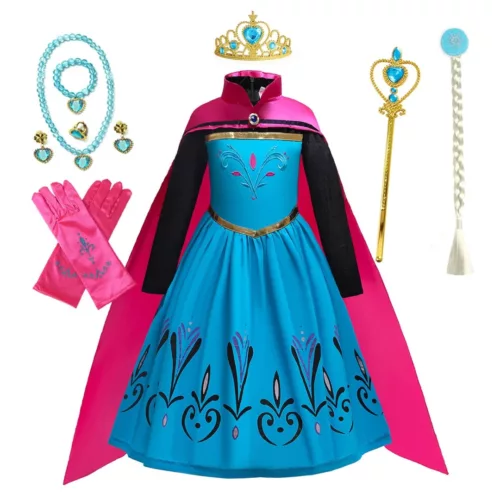 Robe La Reine des Neiges – Costume magique pour fille – Déguisement féerique Elsa – Cadeau idéal princesse
