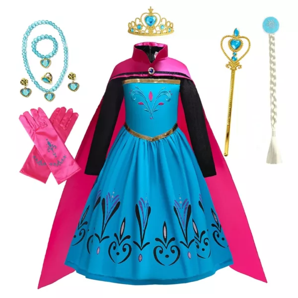 Robe La Reine des Neiges – Costume magique pour fille – Déguisement féerique Elsa – Cadeau idéal princesse