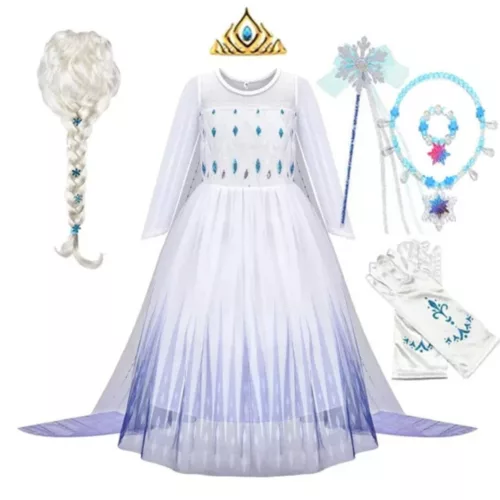 Robe La Reine des Neiges – Costume magique pour fille – Déguisement féerique Elsa – Cadeau idéal princesse