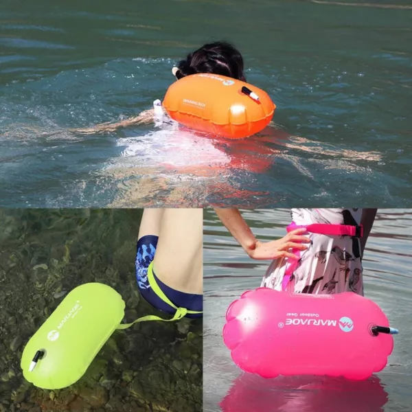Sac de natation gonflable – Flotteur étanche 2-en-1 pour sécurité et rangement en eau libre