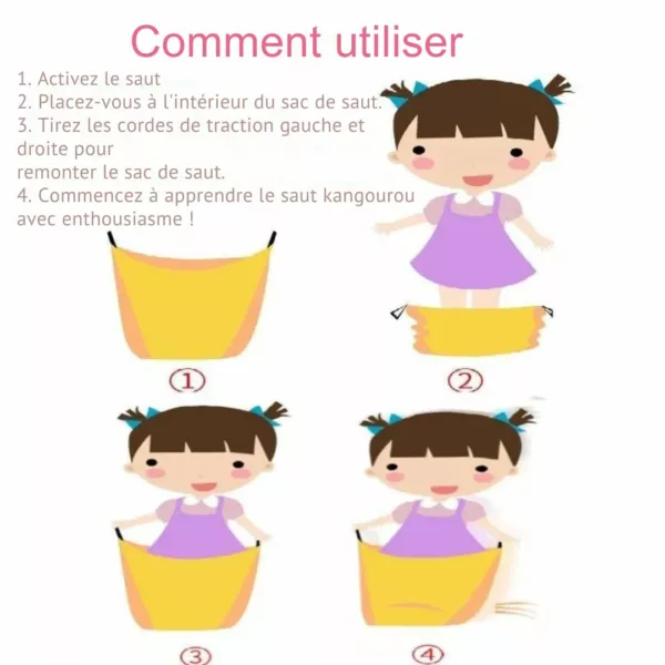 Sac de saut kangourou – Jeu sportif amusant pour enfants – Développe coordination et motricité