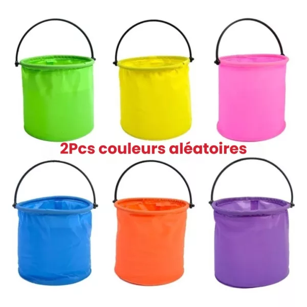 Seau de sable de plage pliable
