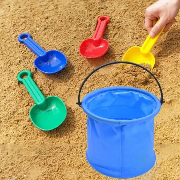 Seau de sable de plage pliable