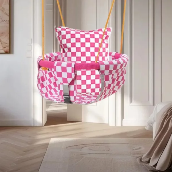 Siège balançoire pour bébé – Sécurité et confort doux en bois naturel pour des moments d’éveil joyeux à la maison