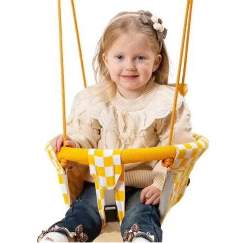 Siège balançoire pour bébé – Sécurité et confort doux en bois naturel pour des moments d’éveil joyeux à la maison