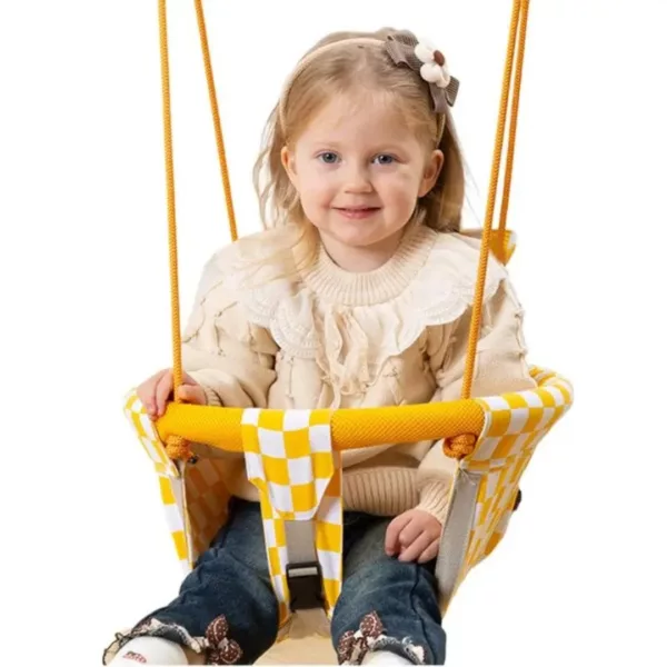 Siège balançoire pour bébé – Sécurité et confort doux en bois naturel pour des moments d’éveil joyeux à la maison