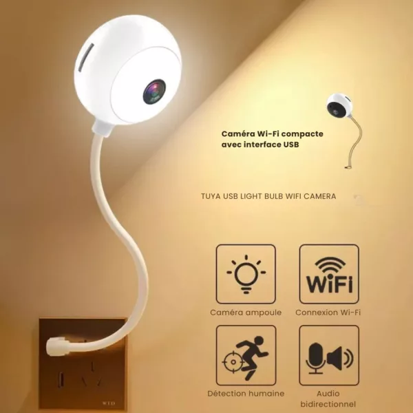 Caméra espion wifi dissimulée dans lampe usb – Image 2