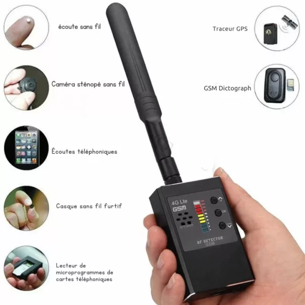 Détecteur de micros espions portatif multifréquence – Image 3