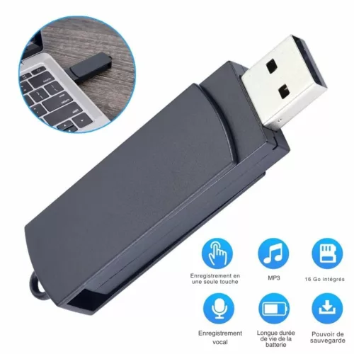 Enregistreur vocal espion format clé usb