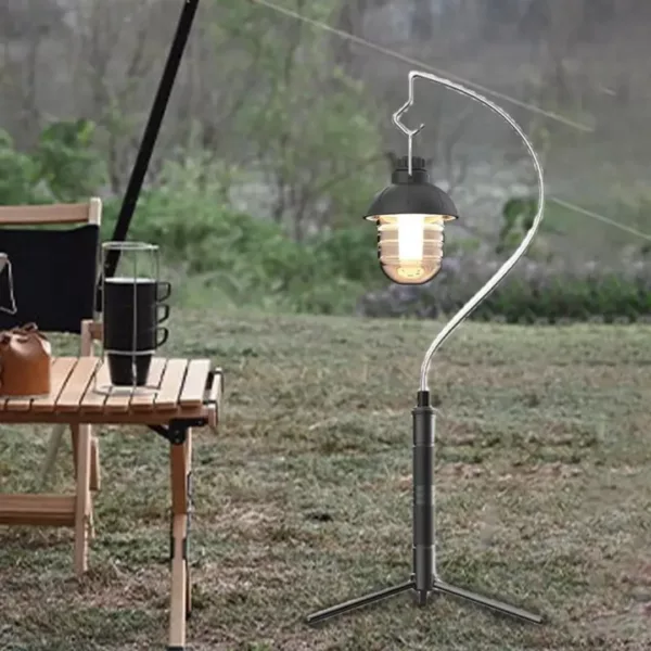 Mini trépied réglable lampe camping – Éclairage stable en plein air, léger et compact pour bivouac – Image 2