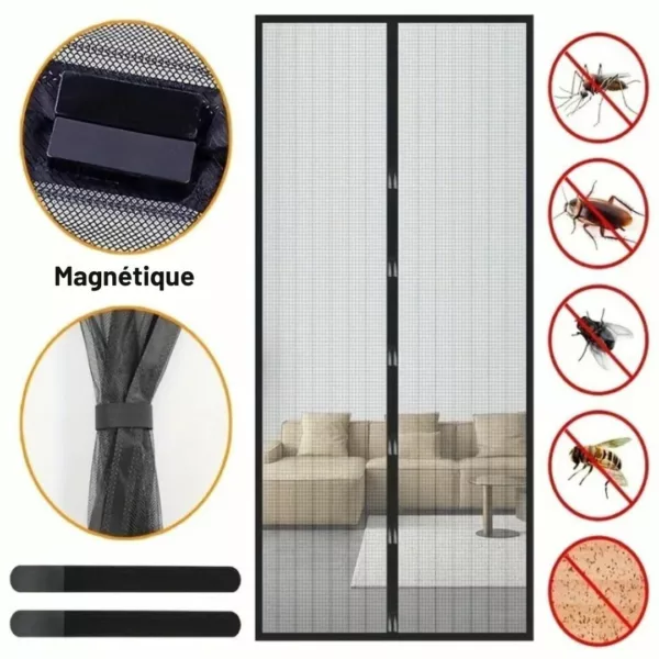 Rideau anti insectes magnétique porte – Image 3