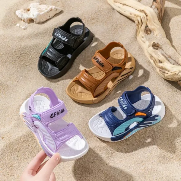 Sandales à scratch pour enfant pieds larges