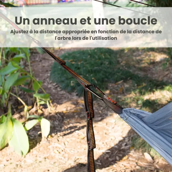 Support hamac arbre avec sangle – Installation rapide et sécurisée en extérieur – Idéal pour camping et détente – Image 3