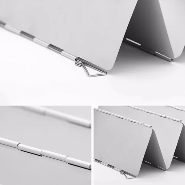 Pare-vent aluminium pliable réchaud – Cuisson efficace en plein air, coupe-vent compact pour bivouac et camping – Image 6