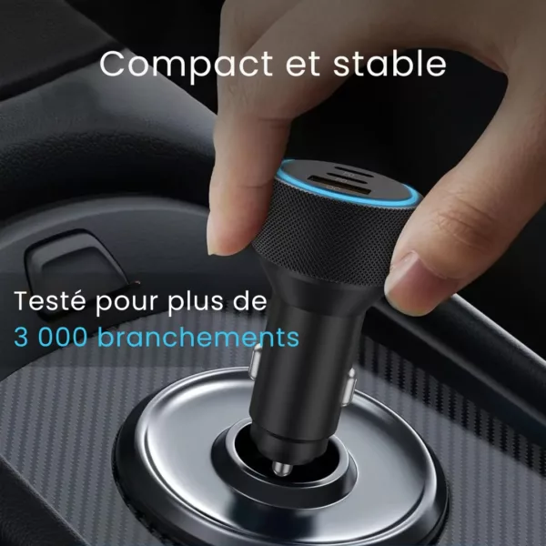 Adaptateur usb voiture pour chargement rapide – Image 4