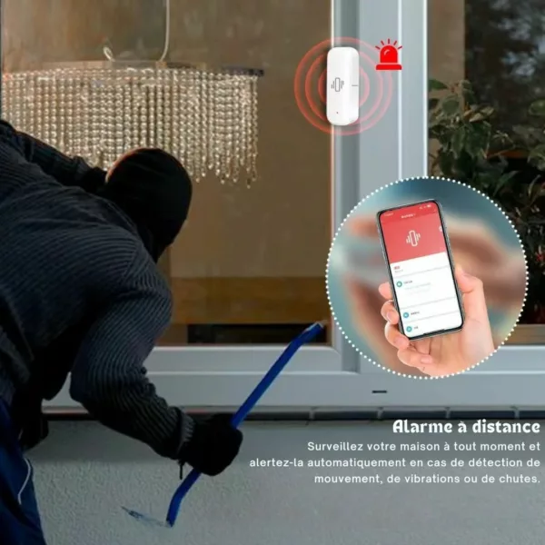 Alarme antivol vibration pour fenêtre extérieure – Image 3