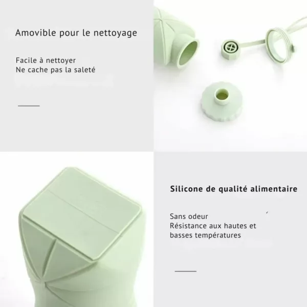 Gourde pliable rétractable pour randonnée voyage – Image 2