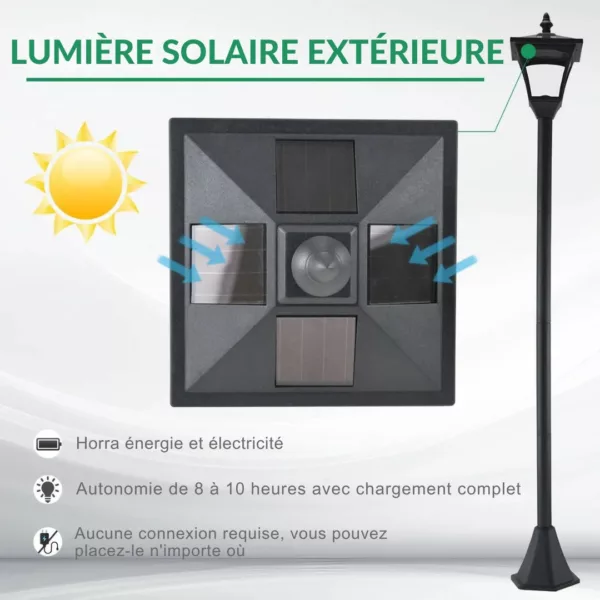 Lanterne extérieure sur pied pour jardin – Image 2