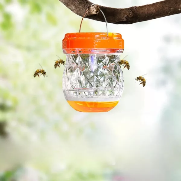 Piège à guêpes en verre décoratif – Élimine les insectes avec style pour vos repas en extérieur