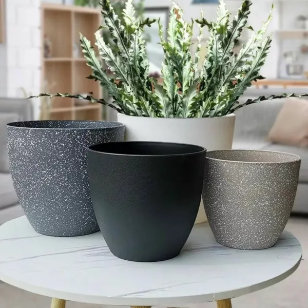 Pot de fleurs extérieur effet pierre léger
