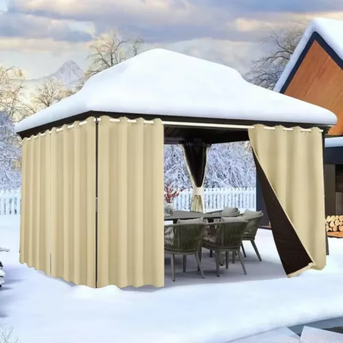 Rideau extérieur occultant pour pergola