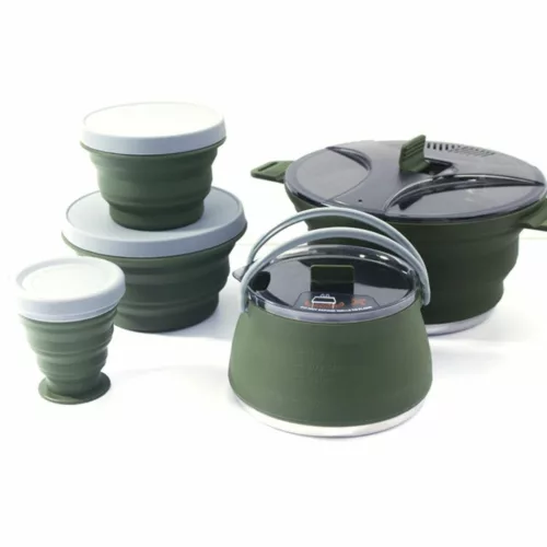 Ustensiles pliables silicone pour bivouac – légers, compacts et résistants pour cuisiner partout facilement