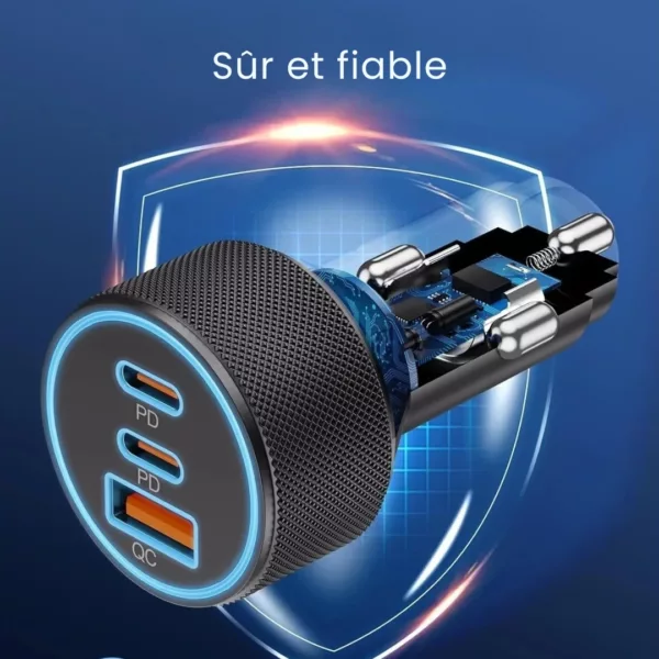 Adaptateur usb voiture pour chargement rapide – Image 2