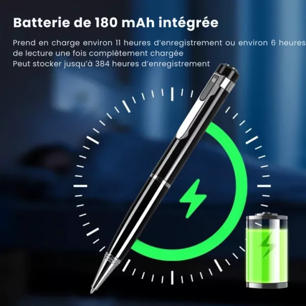 Caméra espion stylo avec enregistrement audio – Image 2