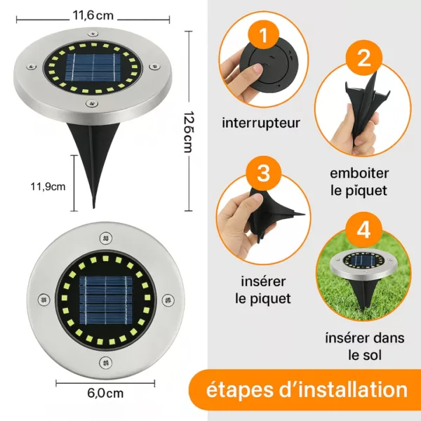 Lumière solaire encastrable pour terrasse – Image 5