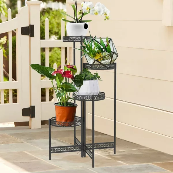 Porte-plantes extérieur en métal pliable – Image 4
