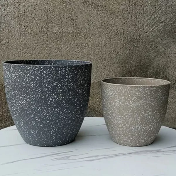 Pot de fleurs extérieur effet pierre léger – Image 4