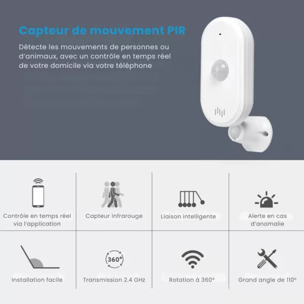 Alarme détecteur mouvement sans installation wifi – Image 2