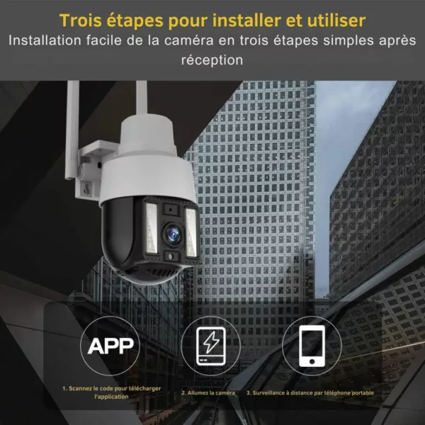 Caméra wifi extérieure rotative motorisée compacte – Image 4