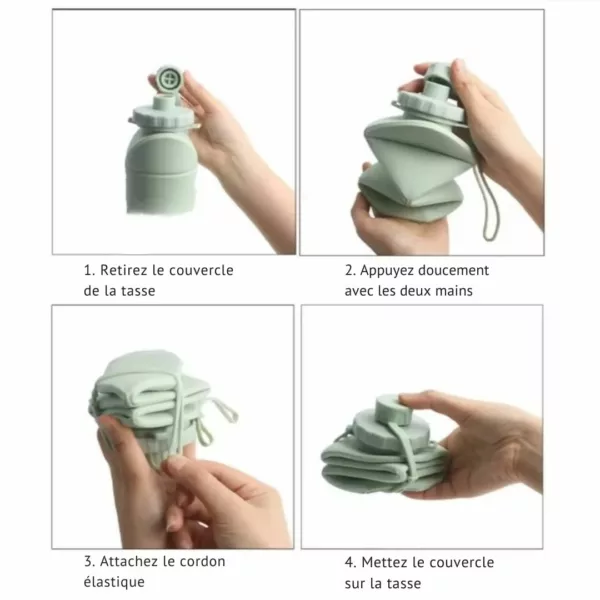 Gourde pliable rétractable pour randonnée voyage – Image 4