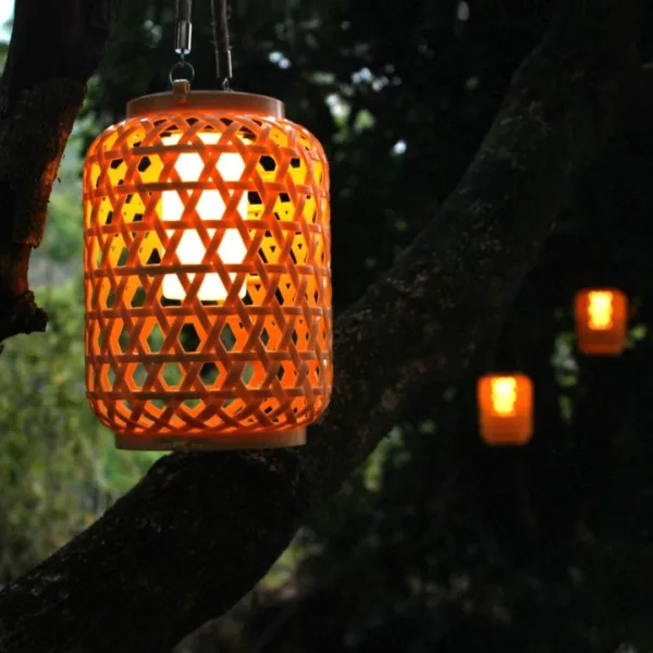 Lampe solaire extérieur en bambou – Image 5