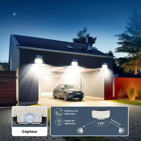 Lampe solaire extérieure avec capteur crépusculaire – Image 6