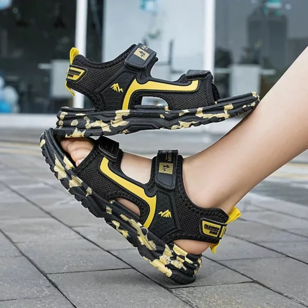 Nu-pieds garçon fermeture scratch double attache