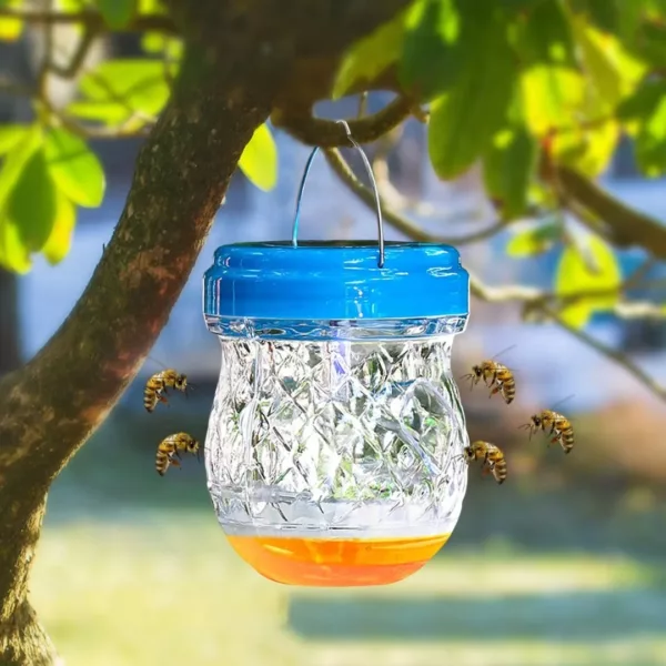 Piège à guêpes en verre décoratif – Élimine les insectes avec style pour vos repas en extérieur – Image 4