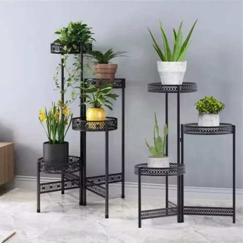 Porte-plantes extérieur en métal pliable