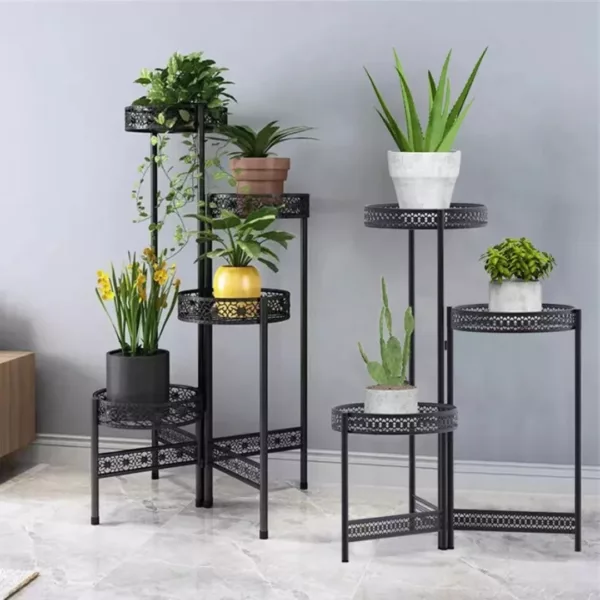 Porte-plantes extérieur en métal pliable
