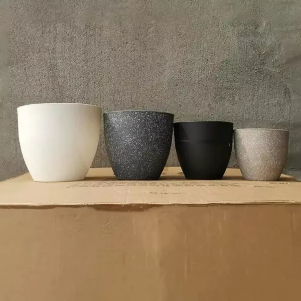 Pot de fleurs extérieur effet pierre léger – Image 3