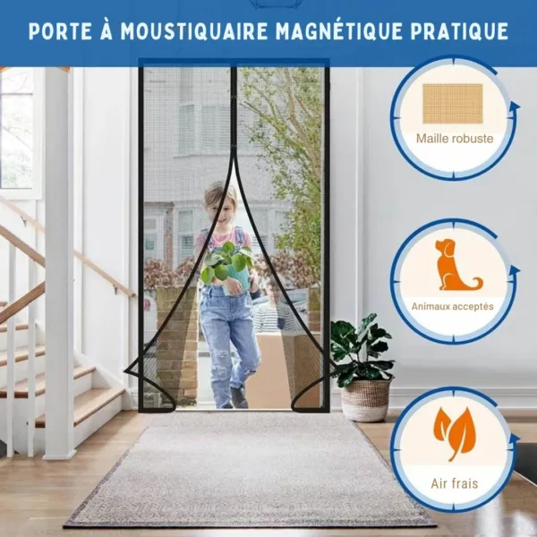 Rideau anti insectes magnétique porte – Image 6
