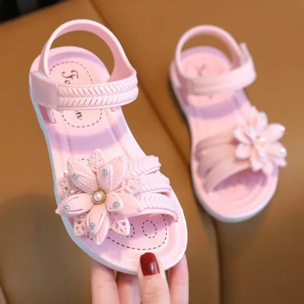 Sandales fille à scratch motif fleuri – confort été et maintien idéal pour petites aventurières – Image 7