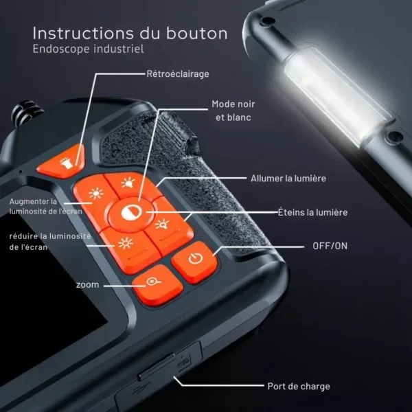 Caméra d’inspection flexible avec éclairage led – Image 4