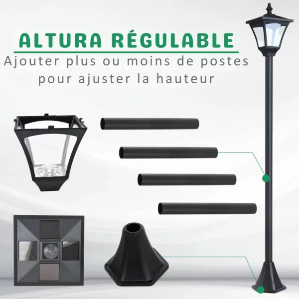Lanterne extérieure sur pied pour jardin – Image 5