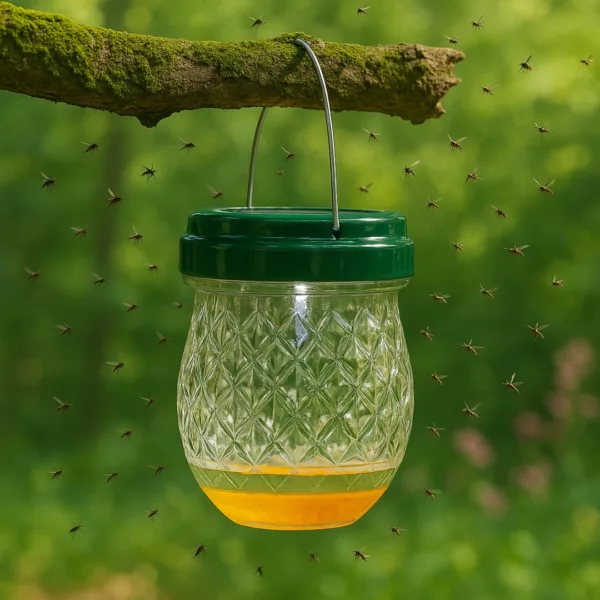 Piège à guêpes en verre décoratif – Élimine les insectes avec style pour vos repas en extérieur – Image 2