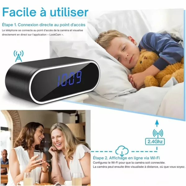 Réveil caméra espion avec vision nocturne – Image 2