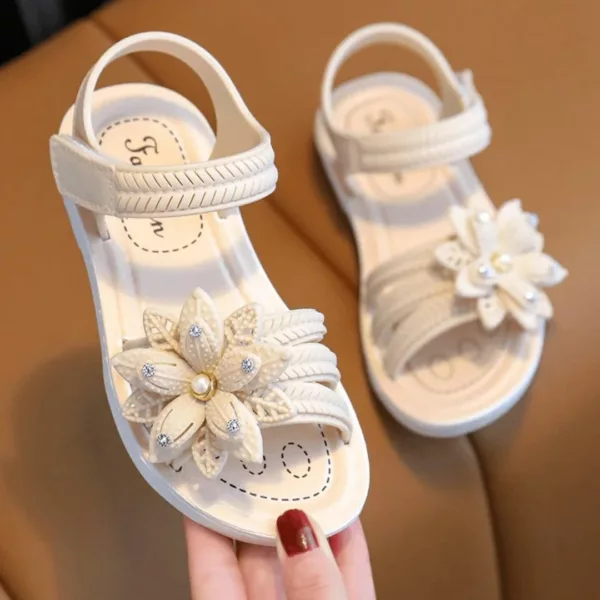 Sandales fille à scratch motif fleuri – confort été et maintien idéal pour petites aventurières – Image 6