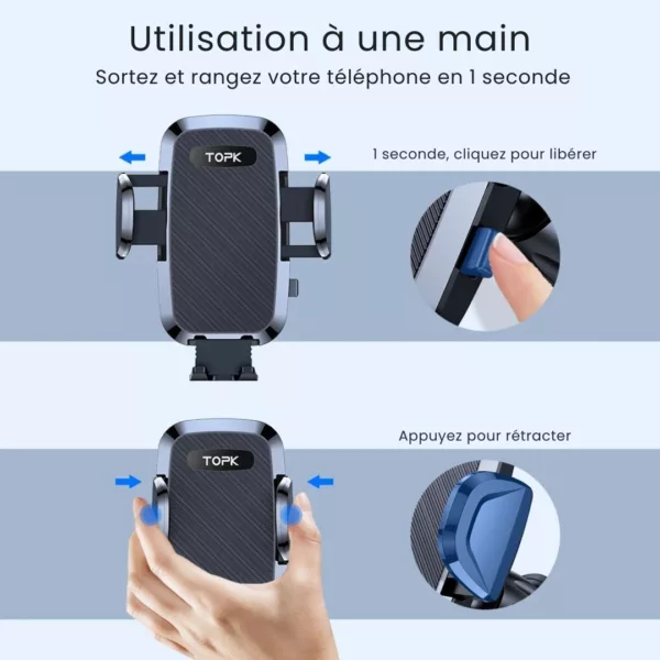 Support téléphone voiture ventilation voyage longue distance – Image 5