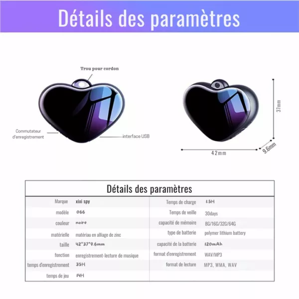 Bouton espion audio avec micro intégré – Image 4